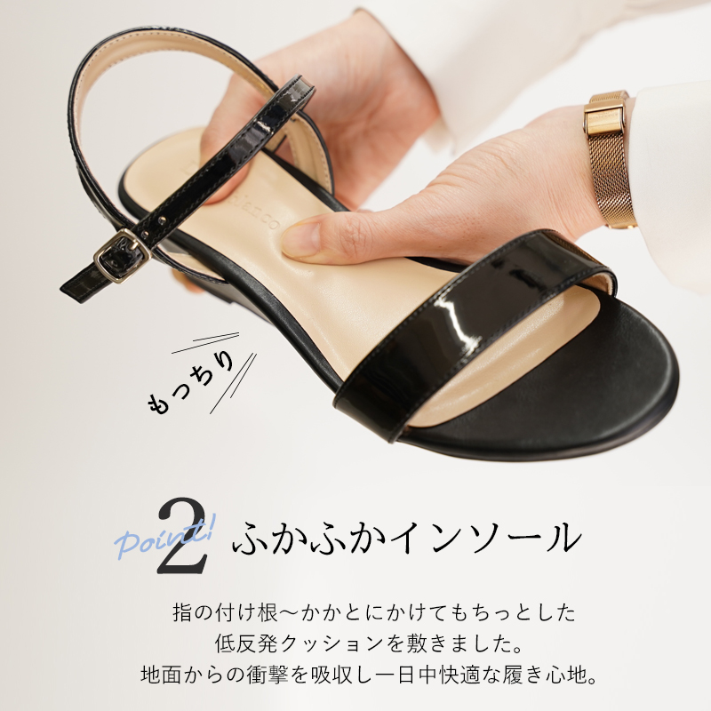LAURENCE ブラック サンダル ストラップ付き ヒール約5cm LAURENCE ブラック サンダル ストラップ付き ヒール約5cm