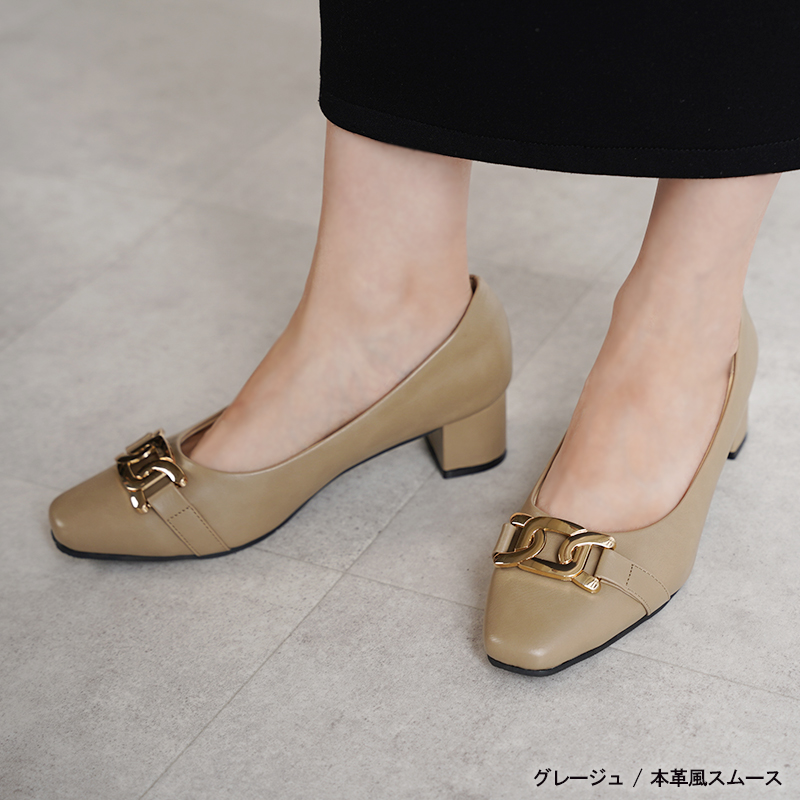 走れるパンプス 痛くない 歩きやすい レインパンプス 4.5cm 防水 パンプス ローヒール レディ...