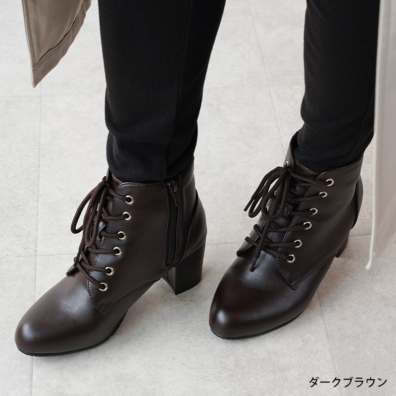 ダイアナ　ダークブラウン ブーツ チャンキーヒール　22 ダイアナ ダークブラウン ブーツ チャンキーヒール 22