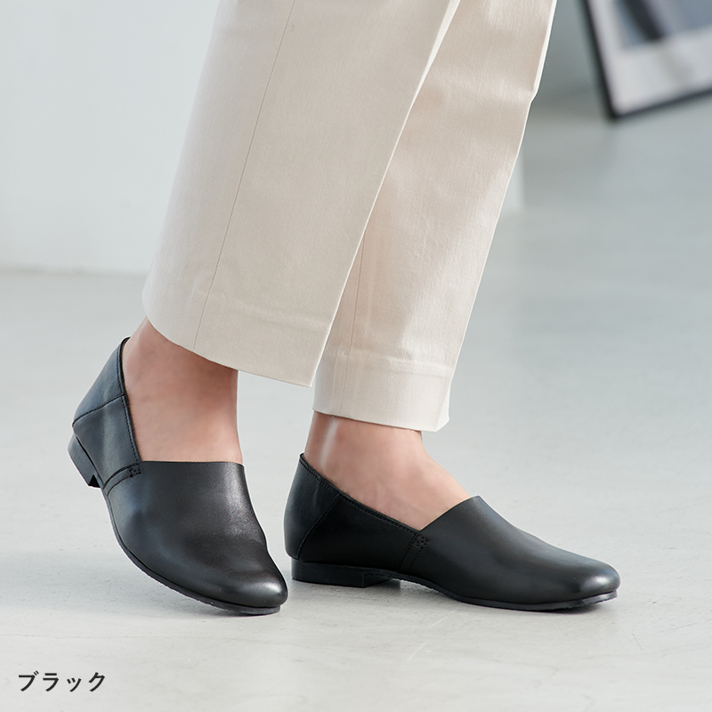 スリッポン 本革 レディース レザー 牛革 柔らかい 歩きやすい 痛く