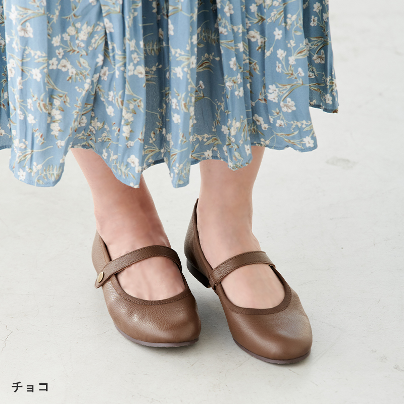 ストラップシューズ 本革 レディース フラットシューズ 革