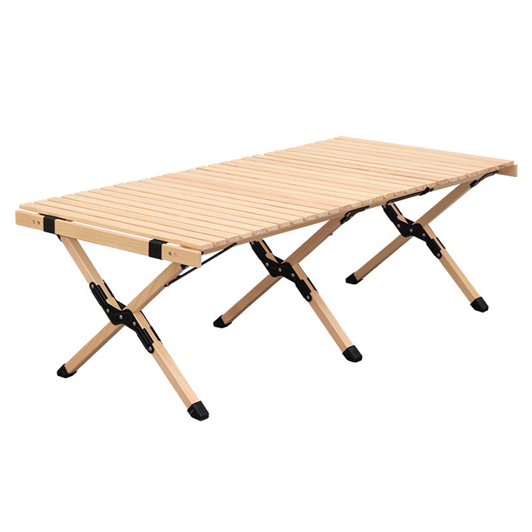 アウトドアテーブル 120cm クラシックウッドロールテーブル アウトドア 