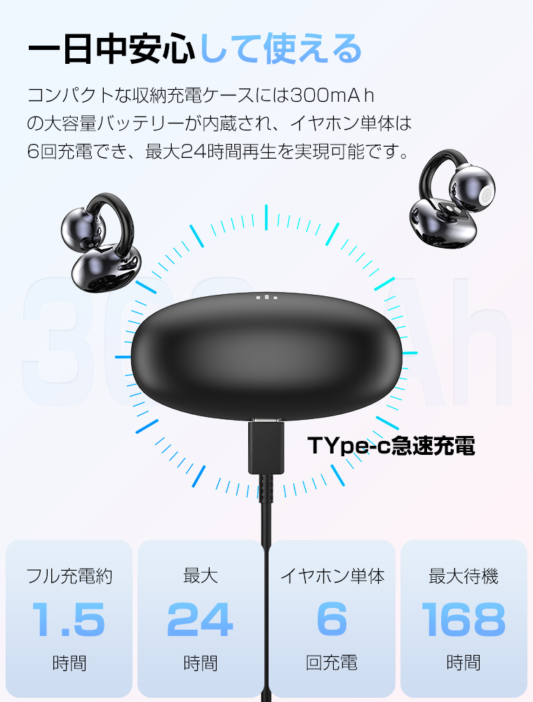 Bluetooth イヤホン 両耳 