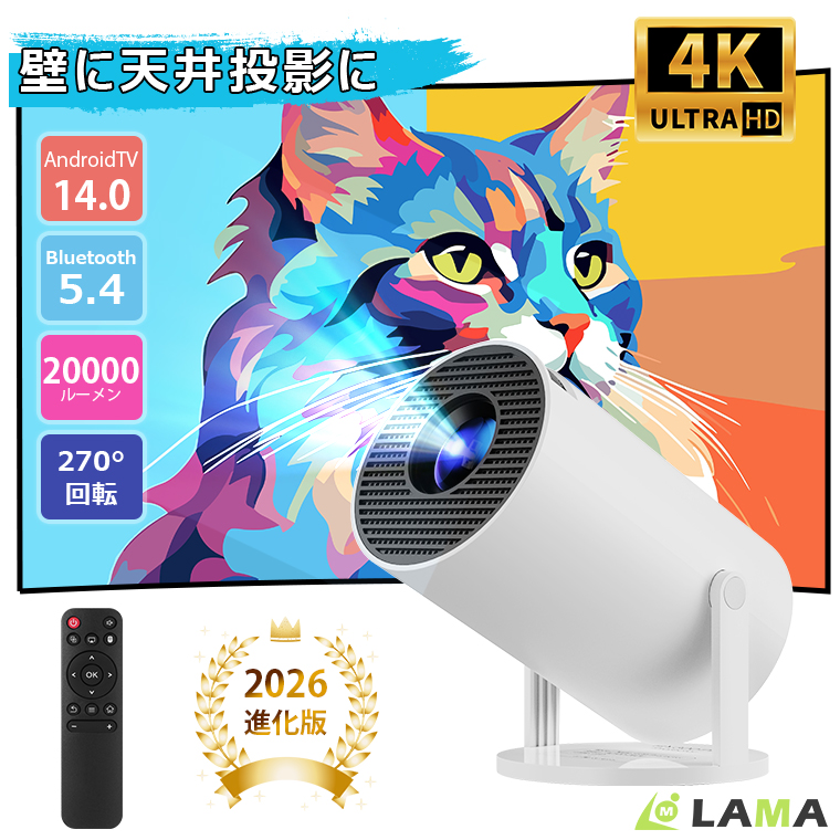 P3�{ �i���ŁE Android TV14.0 �v���W�F�N�^�[ 4K�Ή� �{�� �y�� �ƒ�p �V�䓊�e ���^ 1080P WI-FI6 Bluetooth ���𑜓x ��`�␳ �X�}�z �� PSE�F�� ���̓�