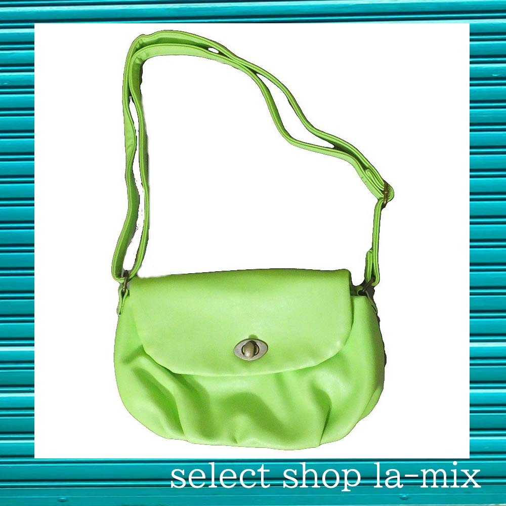 送料無料】ミニショルダー バッグ ライム レディース 合皮 緑色系 かる