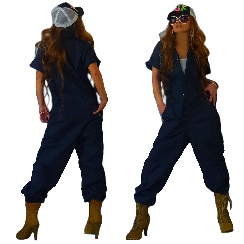 dickies　つなぎ　オールインワン　半袖　ロング丈パンツ2色　ONE1144　ブルー<br>2418066