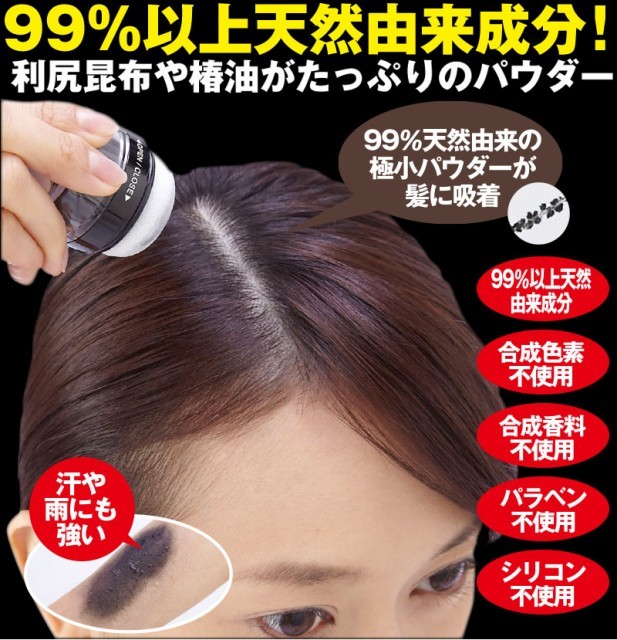 利尻と椿のPONヘアパウダー ダークブラウン 5g 白髪染め 白髪隠し 部分