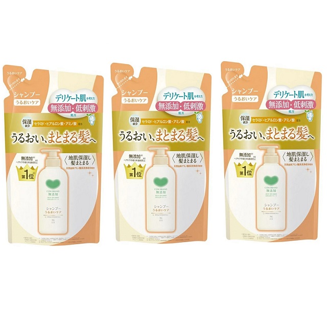 3セット) 牛乳石鹸 カウブランド 無添加シャンプー うるおいケア 詰