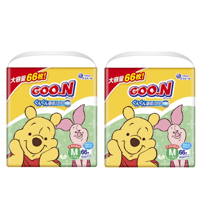 2セット) グーン ぐんぐん吸収 パンツ Mサイズ 66枚入り GOO.N おむつ