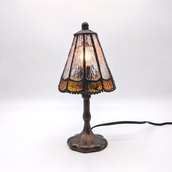 ステンドグラスランプ　支柱角テーブルランプ td033583 ステンドグラステーブルランプ ステンドグラス 照明