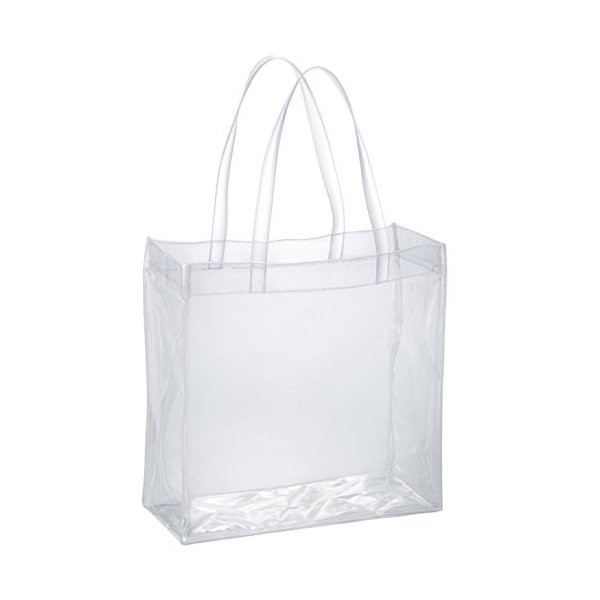 透明バッグ クリアバッグ トートバッグ 大容量Lサイズ 透明ビニール 幅
