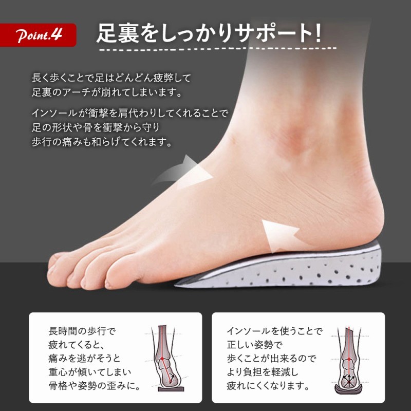 【新品未使用】WalkQ+ JOY FOOT インソール Mサイズ 3セット シークレットインソール 3種類セット 2cm 3cm 4cm 身長を盛れる 男女