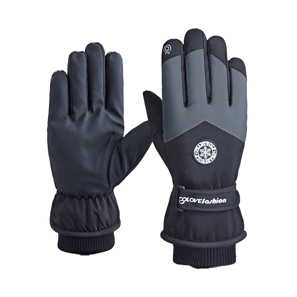 防寒手袋 最強 撥水 スキーグローブ ブラック グレー XL スマホ対応