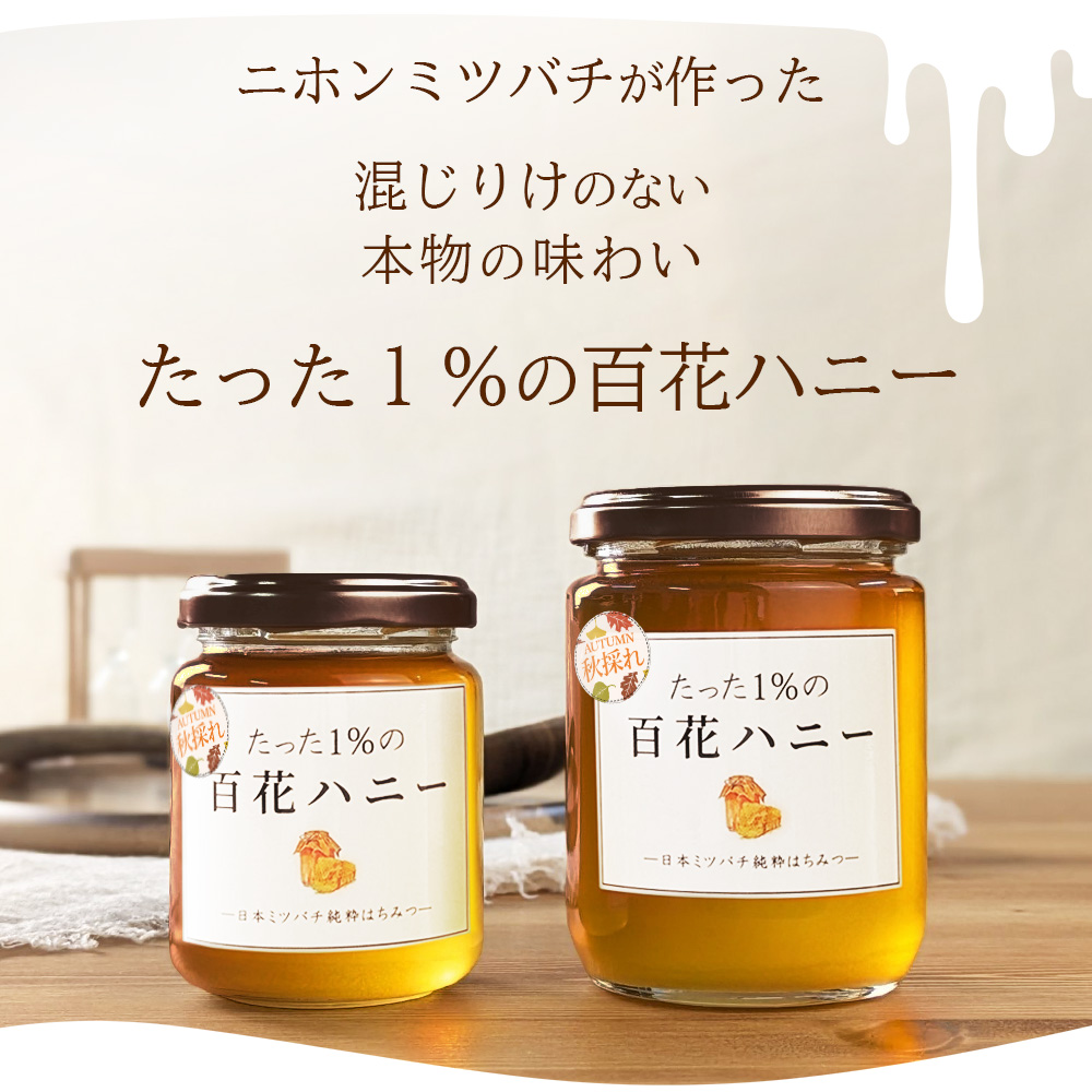 はちみつ 国産 日本みつばち 秋採れ たった1％ 百花ハニー プレゼント