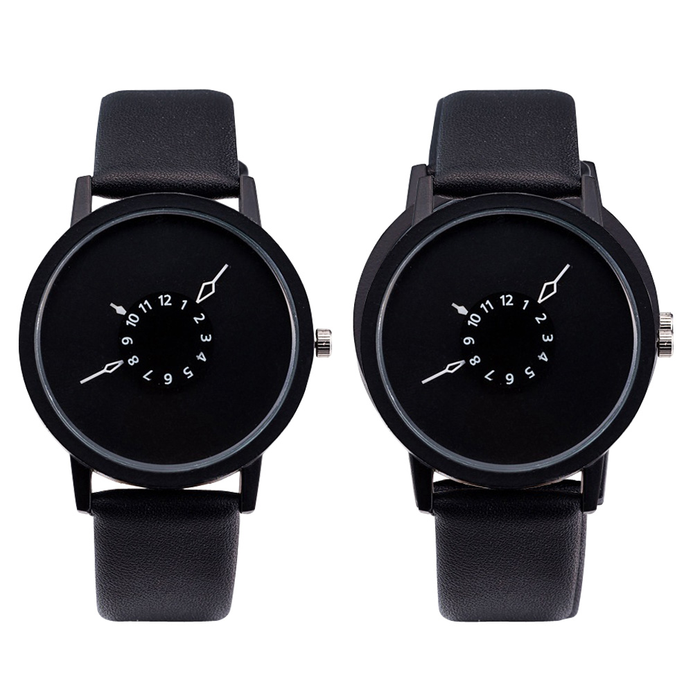 腕時計 メンズ レディース ベルト おしゃれ アナログ 2個セット デザイン シンプル 人気 プレゼント 見やすい 個性的 ブラック ホワイト モード 通勤 通学｜lanc｜04