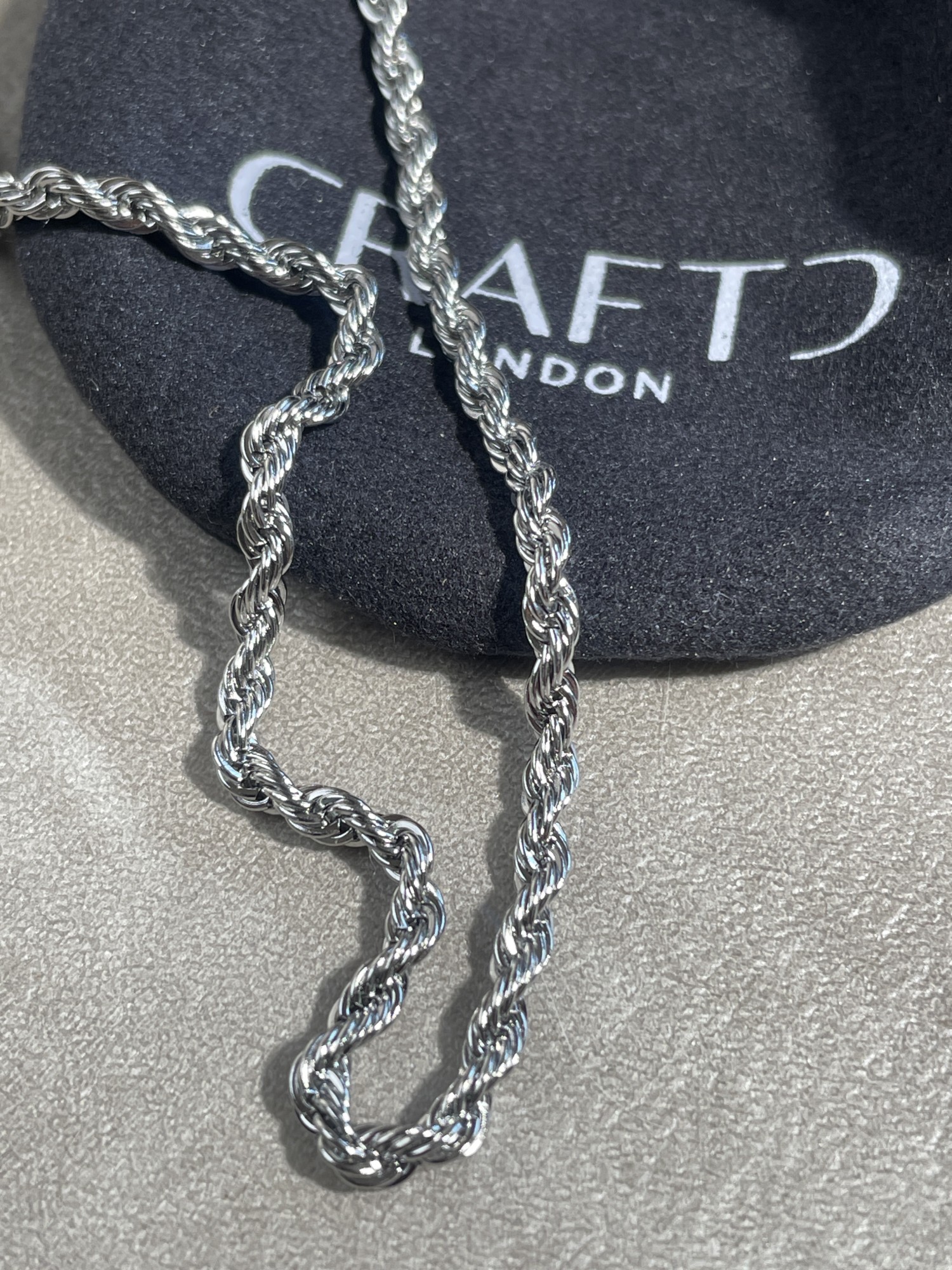 CRAFTD London クラフト ロンドン Rope 3mm ネックレス メンズ