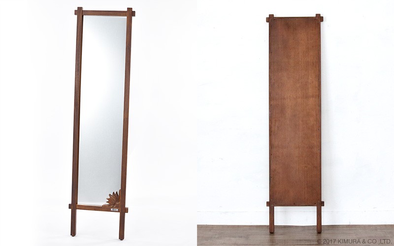アジアン家具 スタンドミラー 全身 姿見 おしゃれ 鏡 ウォールミラー