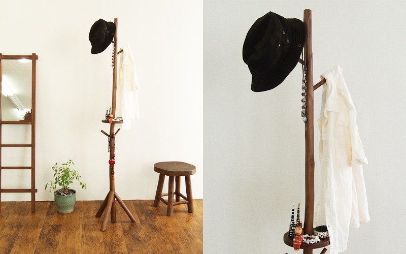 アンティーク ハンガーラック 木製 バリ