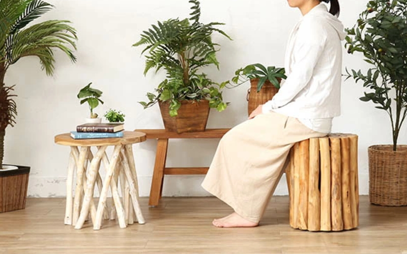 アジアン家具 スツール 木製 丸椅子 いす チェア 玄関 おしゃれ 北欧