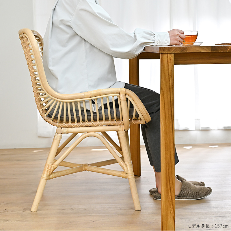 ダイニングチェア アジアン家具 チーク無垢材 レザークッション ダイニングチェア アジアン家具 チーク無垢材 レザークッション