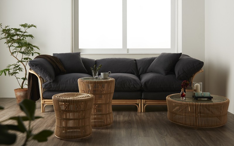 ローテーブル 座卓 おしゃれ ガラス ラタン 北欧 T280ND 爆買 : ランド