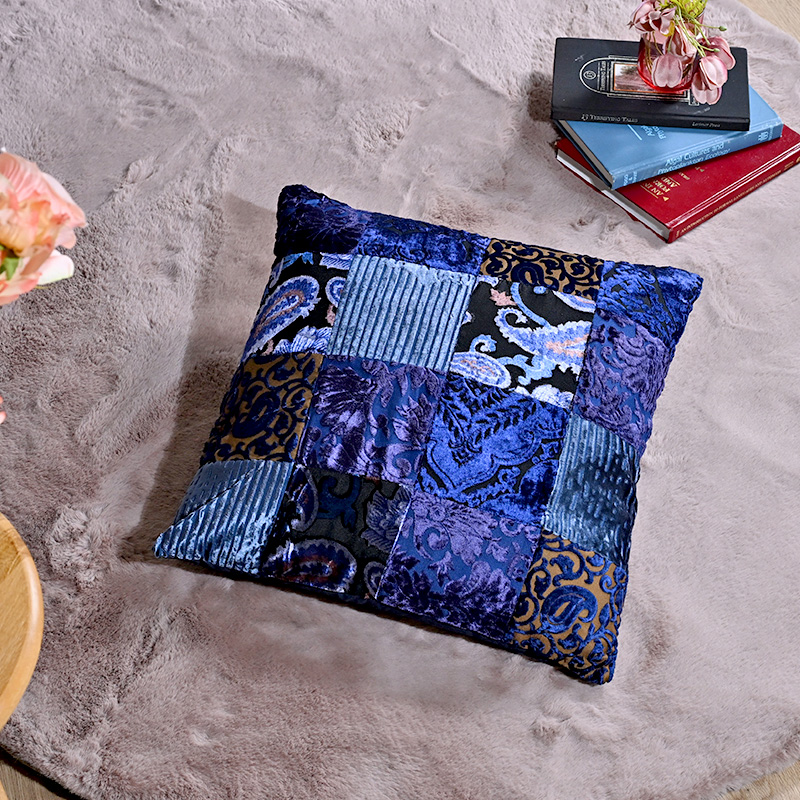 クッション おしゃれ 45×45cm 正方形 ファブリック パッチワーク