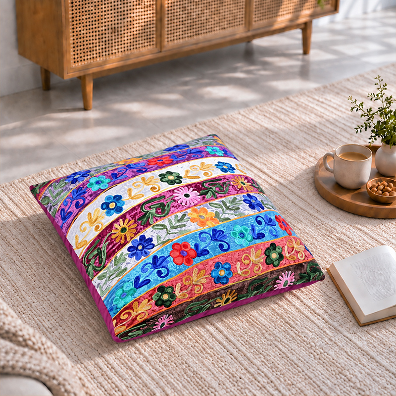クッション 正方形 ファブリック 布 おしゃれ 大きい 腰 45×45cm 北欧