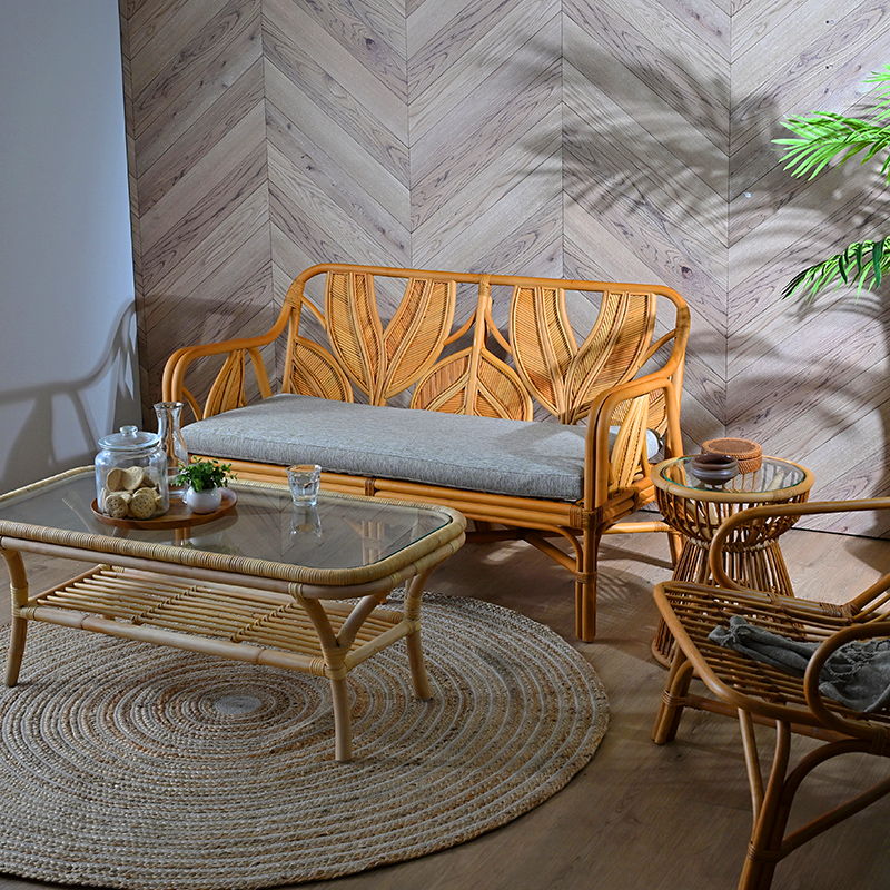 ラタンチェア 2人掛け ラタンソファ 120cm幅 二人用 ECD1492MXZ 爆買