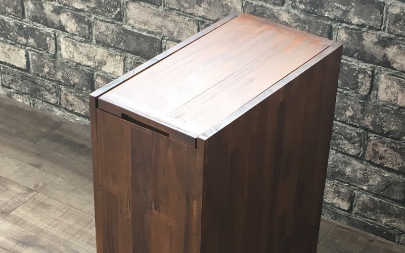 おしゃれすぎるごみ箱 チーク無垢ダストボックス 木製 カッコイイ アジアン家具
