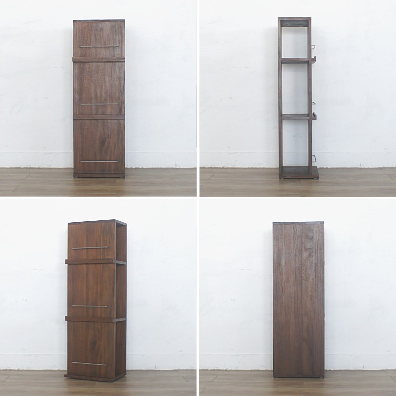 アウトレット アジアン家具 チーク無垢 ディスプレイラック マガジン