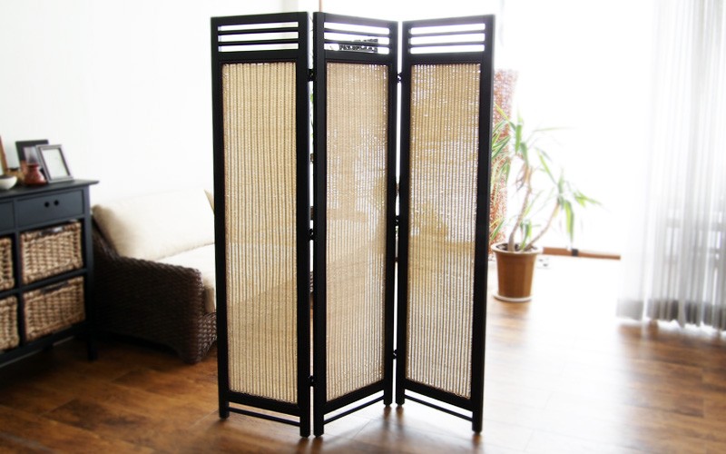 間仕切り 3連 パーテーション おしゃれ ラタン アジアン SW07N 爆買
