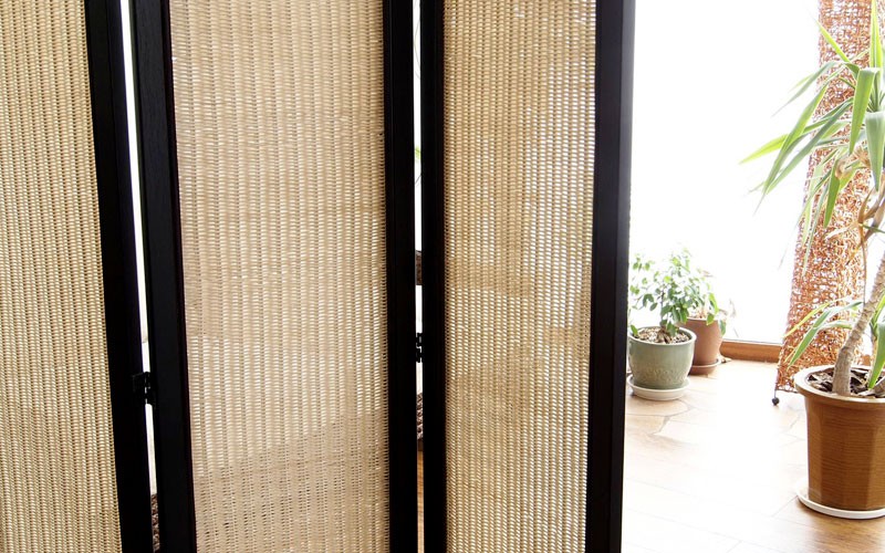 間仕切り 5連 パーテーション おしゃれ ラタン アジアン SW09N 爆買