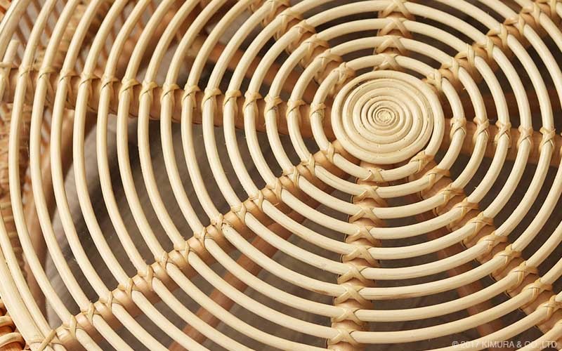 サンフラワーラタン、sunflower rattan のガラスてローテーブル T290ND