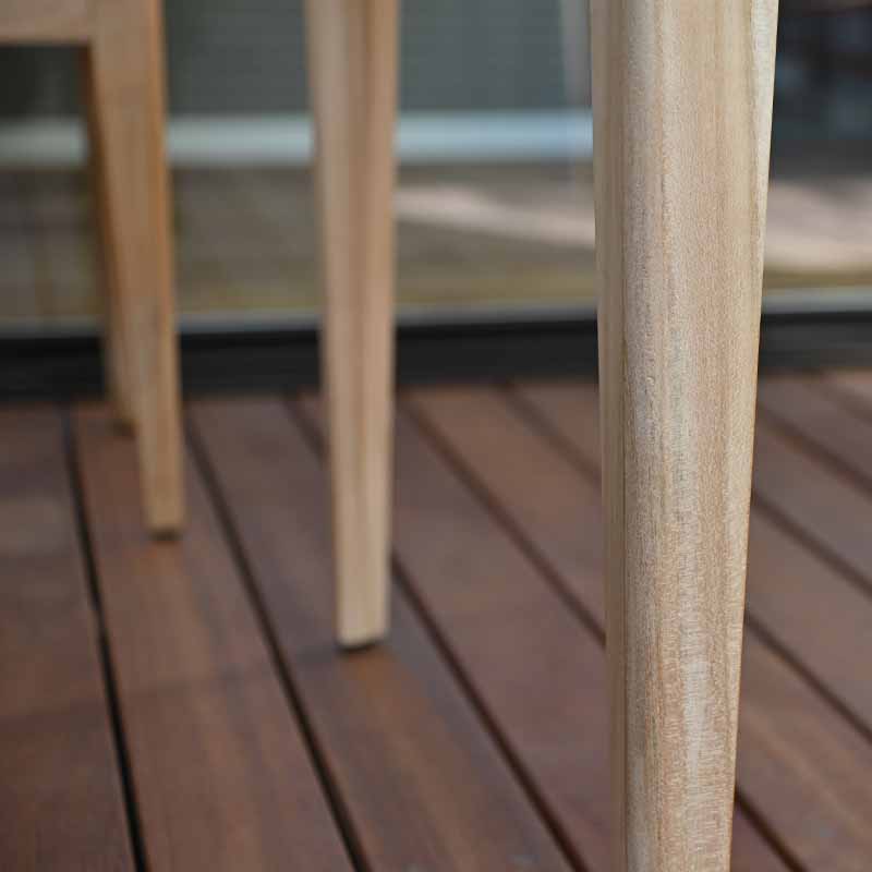 ガーデンテーブル 木製 単品 80cm幅 2人用 チーク無垢材 無塗装 
