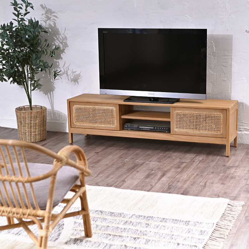 ナチュラルウッド 中型テレビ台 引き出し付き ナチュラルウッド テレビ台 引き出し付き（木製テレビ台