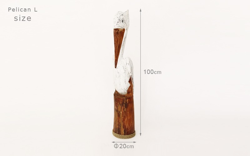 アジアン雑貨 ペリカン 木製オブジェ Lサイズ Z070716G 爆買 : ランド
