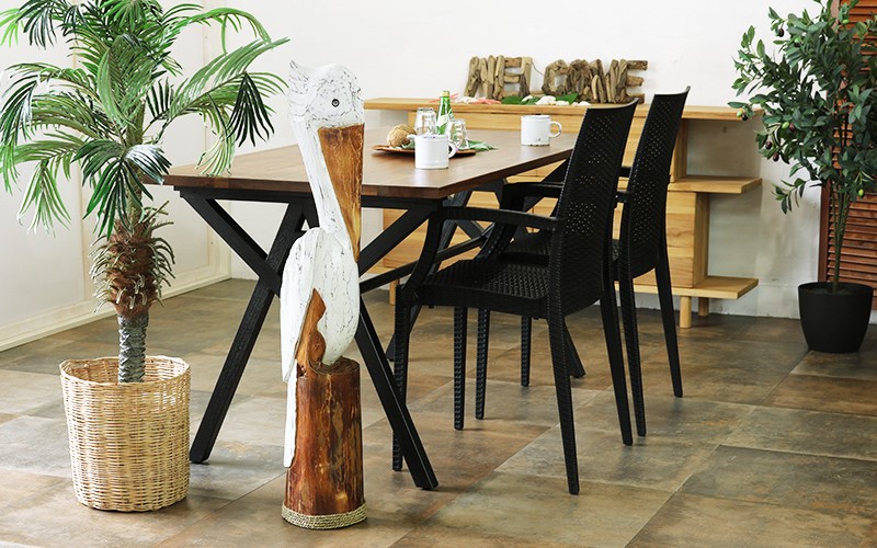 アジアン雑貨 ペリカン 木製オブジェ Lサイズ Z070716G 爆買 : ランド