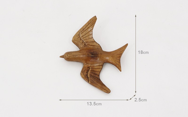 天然木のオブジェ アジアン雑貨 鳥1羽 ナチュラルブラウン 木製オブジェ Z070726G