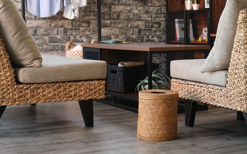 アジアン雑貨 バリ 収納ケース ゴミ箱 バスケット おしゃれ ラウンド