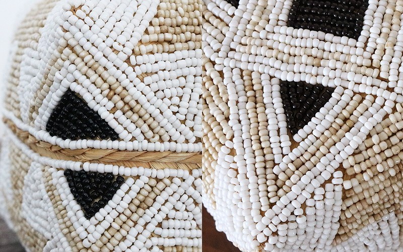 アウトレット アジアン雑貨 ソカシ 小物入れ かご ビーズ バンブー製