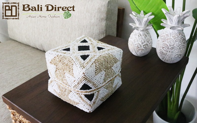 アウトレット アジアン雑貨 ソカシ 小物入れ かご ビーズ バンブー製