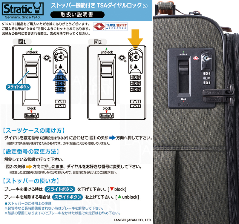 stratic コレクション スーツケース 開け方