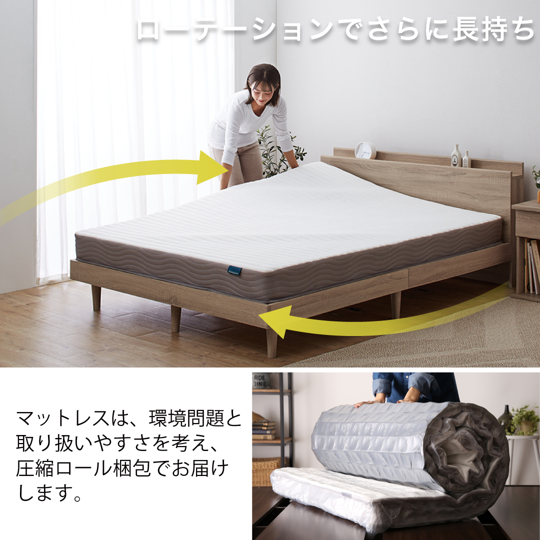 種類20：シャビーグレー/匠モデルマットレス付/ホワイト ベッド