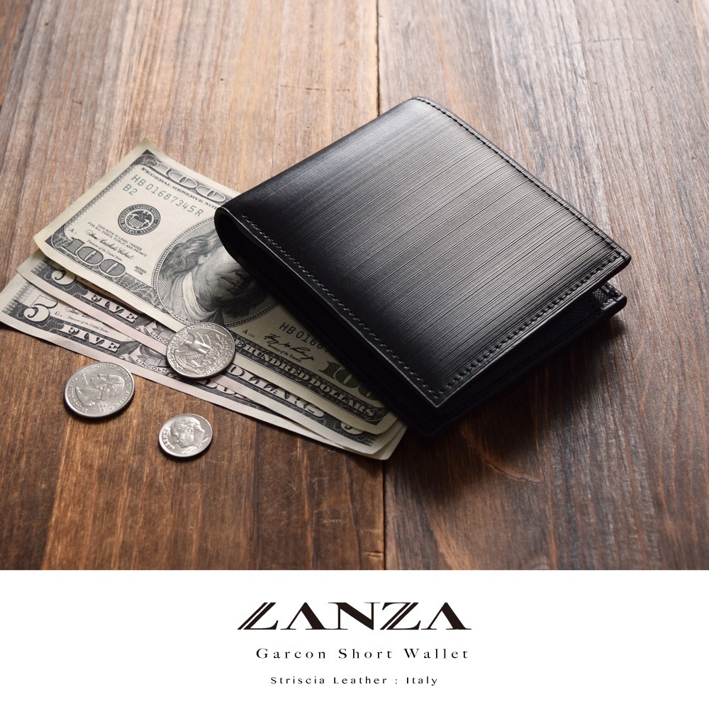 今だけ66 値引き Lanza ランザ 短財布 メンズ 二つ折り ブランド 革 男性用 革財布 ウォレット レザー財布 ストリシアレザー ギャルソン V044 Lanza Yahoo 店 通販 Yahoo ショッピング