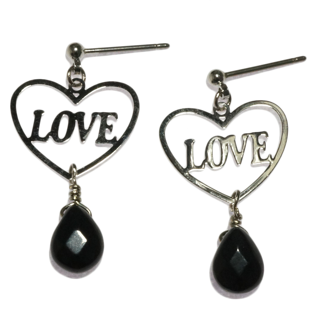 ピアス ハート Love 英字 メッセージ 雫 ドロップ サージカル