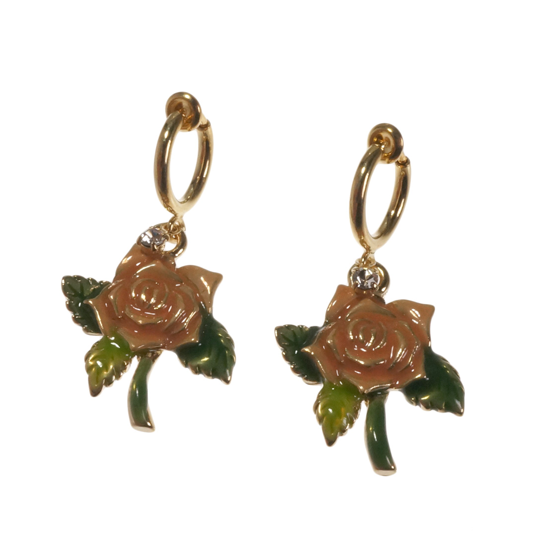 ピアス イヤリング 花 フラワー 薔薇 バラ ローズ クラシカル ゴールド