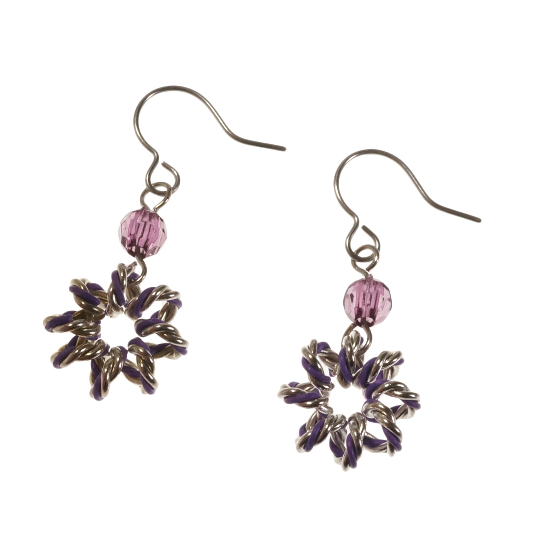 ピアス 星 スター 花 フラワー シルバー線 ねじり サージカル