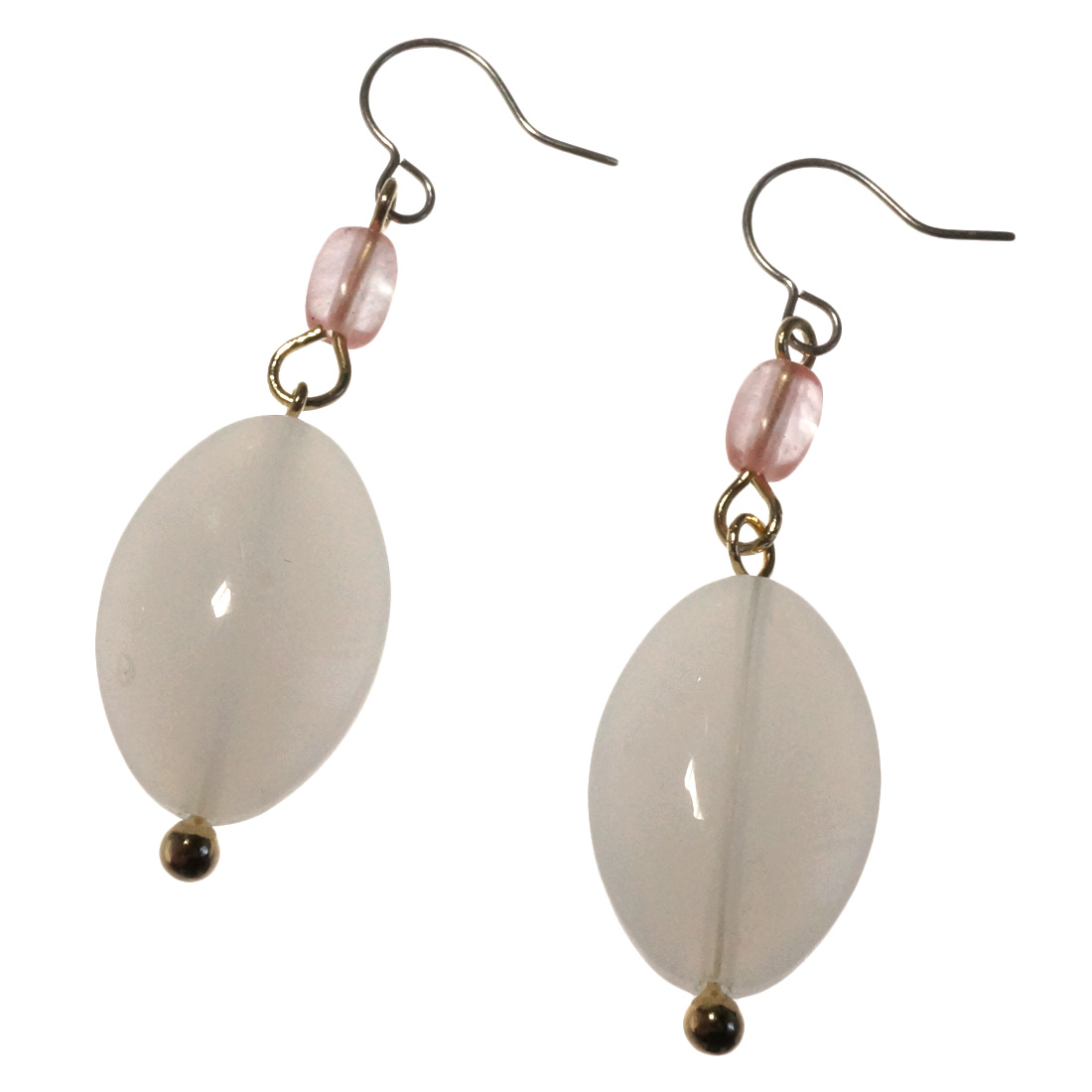 ピアス ビーズ 天然石 パワーストーン ネコ目 アーモンド型 フック