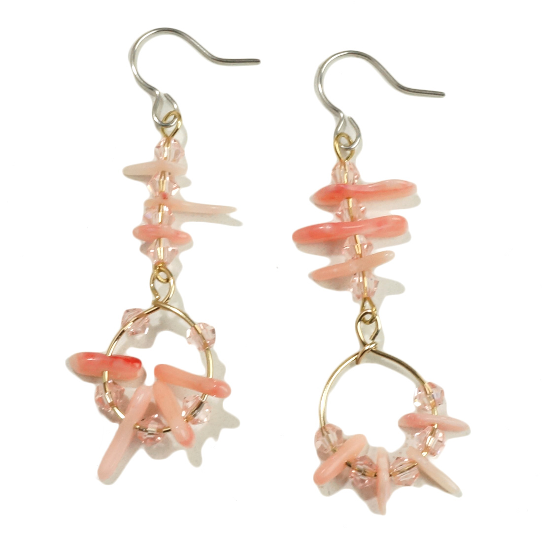 レディースピアス レディースアクセサリー ビーズ さざれ石 夏アクセ