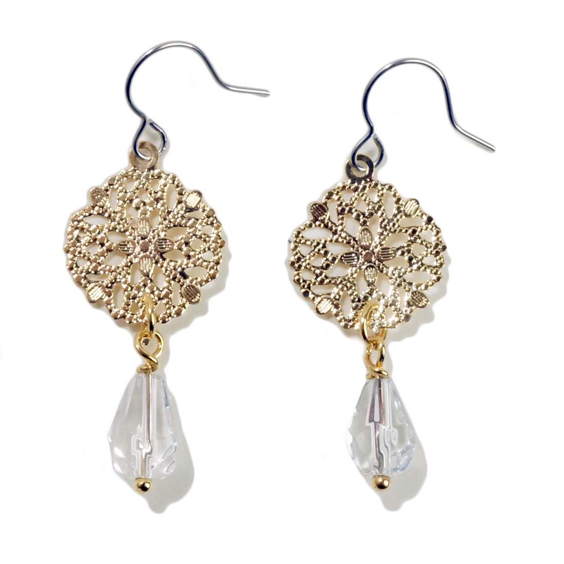 guridrops】しずくピアス／イヤリング(M)Opal Yellow | ぐり工房